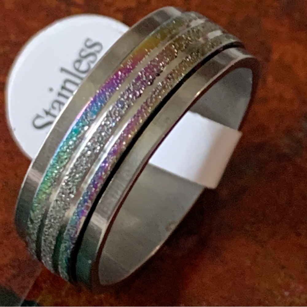 Bling multicolour ring size 10